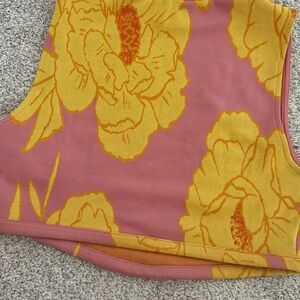 Zara Pink and Yellow Floral Crop Top